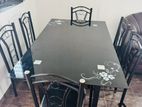 Imported 6seater Glass Dinning Set(blk)