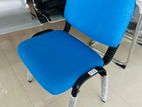 IMPORTED ARMLESS FABRIC BLUE VISITOR CHAIRS