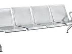 Imported Lobby /Gang /Waiting Area Chair (4 Seater) (Silver Color)