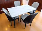 Indoor Mable Table with 4 Cushion Chairs