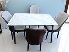 Indoor Mable Table with 4 Cushion Chairs