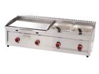 Industrial 12L Gas Deep Fryer And Full Flat Griddle Plate