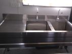 Industrial Double Bowl Sink 1500 x 700 850 mm