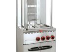 Industrial Gas Shawarma 04 Burners with Cabinet