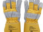 Industrial Hand Gloves Denim Cloth Yellow