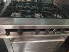 Industrial Stainless Steel 6 Burner with Oven