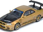 Inno64 Nissan Skyline GT-R R34 Top Secret Gold 1/64 Diecast (RHD)