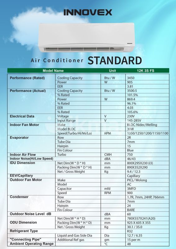 INNOVEX DAMRO AIR CONDITIONER (NEW) for Sale in Nugegoda ikman