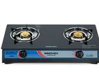 INNOVEX DOUBLE BURNER GLASS TOP GAS COOKER