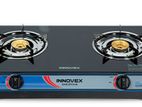 INNOVEX DOUBLE BURNER GLASS TOP GAS COOKER - IGS005GN