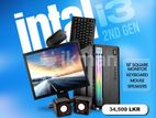 INTEL CORE I3 2ND GEN DDR3 8GB RAM 128GB SSD & 500 HDD FULL SET 19"