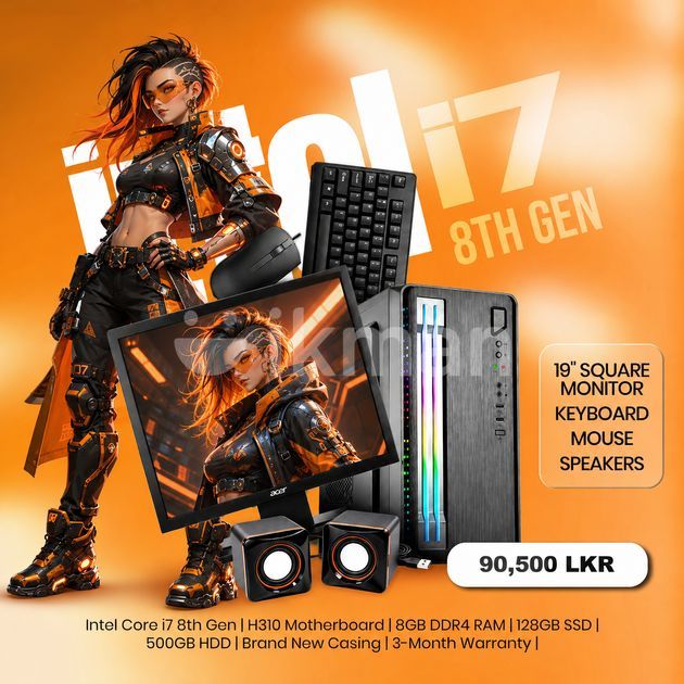 INTEL CORE I7 8TH GEN DDR4 8GB RAM 128GB SSD & 500 HDD FULL SET 19" | ikman