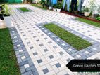 interlock paving & grass planting