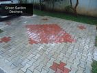 interlock paving & grass planting