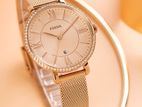 Jacqueline Three-Hand Date Rose Gold-Tone Stainless Steel Watch