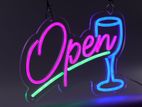 Juice Neon Sign Open Led Orange Lights Store