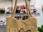 Jute Handbag with Shell Design - Natural Boho Style