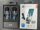 K9- Wireless Collar Mic Dual Clip - Phone USB A -Type C 2 pcs Mics