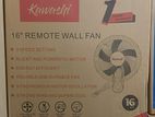 Kawashi Remote Wall Fan 16"