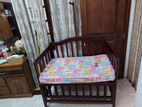 Kids Mahagany Cot with Wheels