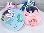 Kids Solar Rechargeable Fan with Hat