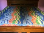King Size Teak Wood Bed (6 ft × 6 ft) with Mattress