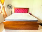 King Size Wooden Box Bed with Cushion Headboard 8" Mattress