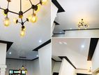 Kithul x White PVC Panel Design Ceiling
