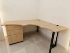 L Shape Office Table 5.5x5ft Light Wood Color