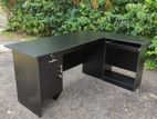 L Shape Office Table Black 5.5x4ft