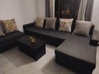 L Shape Sofa with Dining Table Side