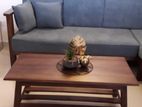 L- Shaped Teak Sofa Set with Coffee Table
