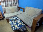 L Shaped Used Teak Wood Sofa