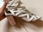 Ladies Beige Lace-Up Block Heel Sandals – UK 5( 25.5cm) 38