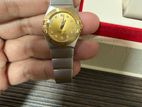 Ladies Omega Constellation Gold Steel Diamond Dial Watch
