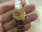 Ladies Omega Constellation Gold Steel Diamond Dial Watch