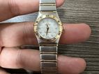 Ladies Omega Constellation Full Bar Gold Diamond dial