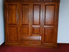 Large 4-Door Teak Wood Wardrobe