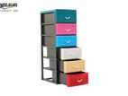 LARGE 6D DRAQER CUPBOARD ECONOMY - BULE/PINK