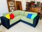 Large Modern L Sofa with Color Pillows LL2910