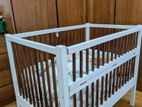 Large Teak Baby Cot With Mattress