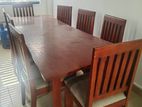 Large wooden dining table set,