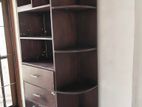 Large Wooden Shelf with Drawers