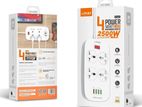 LDNIO 4 Sockets & USB 2M Extension Power Charger Adapter Cord (SC4407)