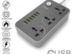LDNIO SC3604 3.4A Power Socket 3 AC + 6 USB Charger Adapter