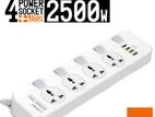 LDNIO SC4408 Extension Cord with 4 Power Socket USB Ports
