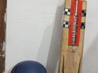 Leather Bat(gray Nicholls ) with Helmet( Victory)
