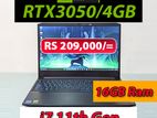 Lenovo ideapad Gaming 3 Core i7 11th Gen|RTX3050/4GB|16GB RAM|512GB NVMe