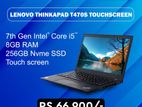 Lenovo Thinkapad T470S Touchscreen(i5 7th Gen / 8GB RAM/ 256GB Nvme SSD)