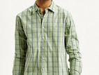 Levi's Men's Checkered Light Green Slim Fit Shirt